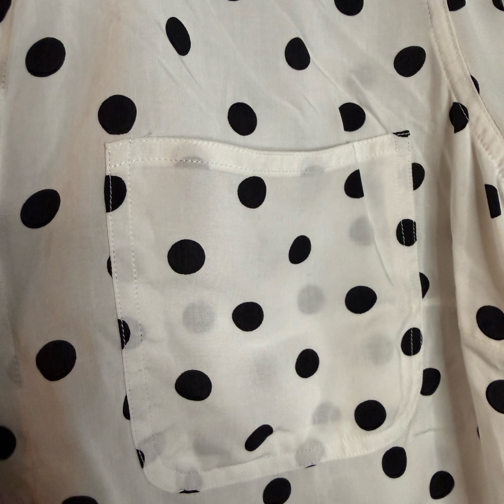 Velvet Heart White Button-Down Shirt with Black Polka Dots - Picture 5 of 8